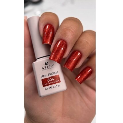 Gelinis lakas Cat's Eye Only Red 04, 8 ml 1