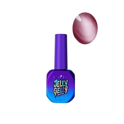 Gelinis lakas Jelly Gelly Glitter Rose Silk, 12ml - blizgus gelinis lakas (Be TPO)