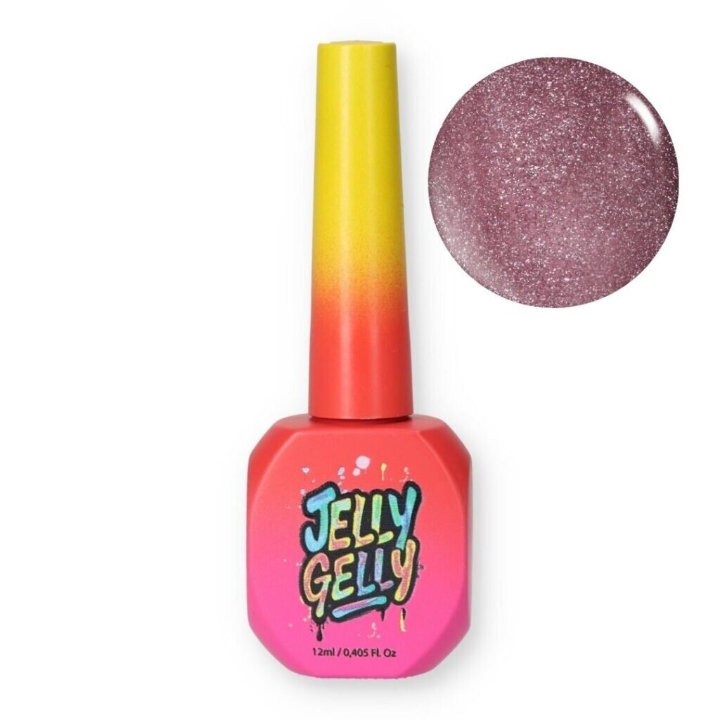 Jelly Gelly Flash Burgundy Gel Polish, 12ml - šviesą atspindintis gelinis lakas (Be HEMA/TPO Jelly Gelly Flash Burgundy Gel Polish, 12ml - šviesą atspindintis gelinis lakas (Be HEMA/TPO