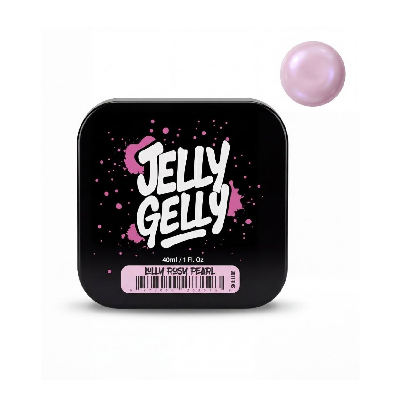 Jelly Gelly Lolly Rosy Pearl savaime išsilyginantis gelis su subtiliu perlamutriniu efektu, 40ml Jelly Gelly Lolly Rosy Pearl savaime išsilyginantis gelis su subtiliu perlamutriniu efektu, 40ml
