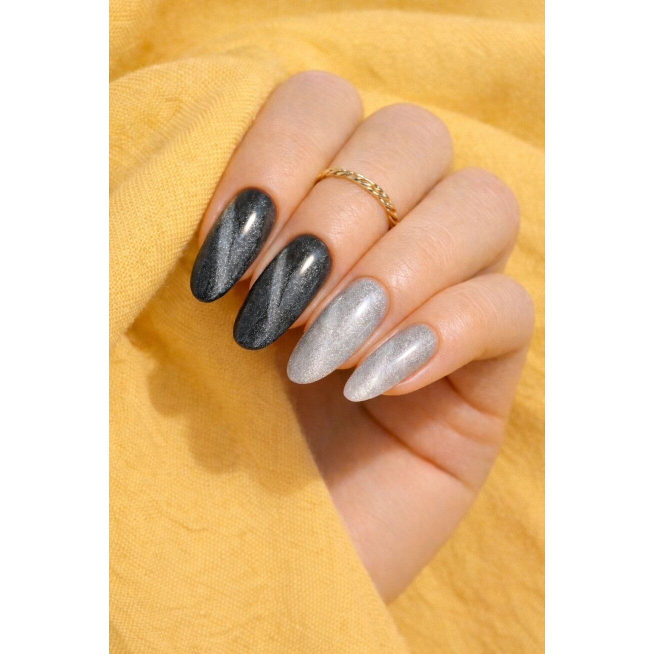 Jelly Gelly Top Coat Silver Glaze (Cat Eye), 12ml Be HEMA/TPO - magnetinis sidabrinis viršutinis sluoksnis 1 Jelly Gelly Top Coat Silver Glaze (Cat Eye), 12ml Be HEMA/TPO - magnetinis sidabrinis viršutinis sluoksnis 1