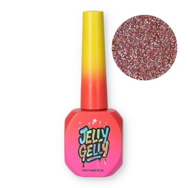 Jelly Gelly Glitter Champagne Witch Gel Polish, 12ml – blizgus gelinis lakas (Be TPO)