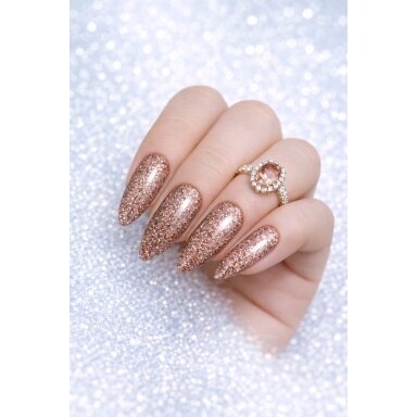 Jelly Gelly Glitter Champagne Witch Gel Polish, 12ml – blizgus gelinis lakas (Be TPO)