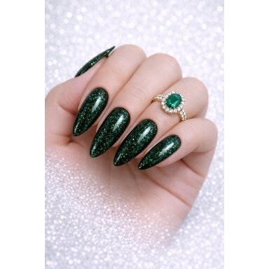 Jelly Gelly Glitter Forest Trouble Gel Polish, 12ml - blizgus gelinis lakas (Be TPO)