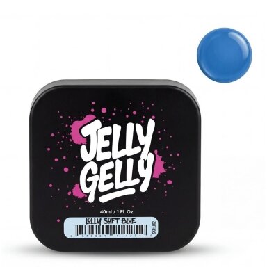 Jelly Gelly Lolly Glass Effect Blue savaime išsilyginantis gelis su skaidriu mėlynu „glass“ efektu, 40ml