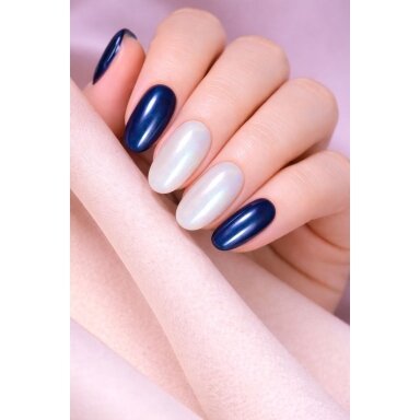Jelly Gelly Top Coat Blue Pearl (No Wipe), 12ml Be HEMA/TPO – melsvas perlamutrinis viršutinis sluoksnis