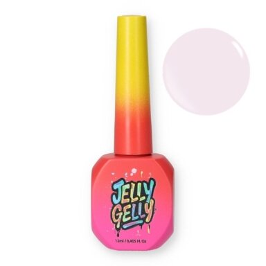 Jelly Gelly Top Coat Milky Pink (No Wipe), 12ml Be HEMA/TPO – pieniškas rožinis viršutinis sluoksnis