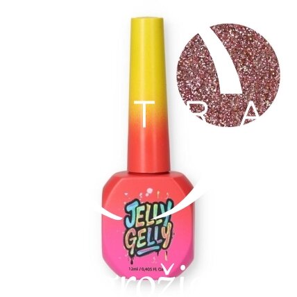 Jelly Gelly Glitter Champagne Witch Gel Polish, 12ml – blizgus gelinis lakas (Be TPO)