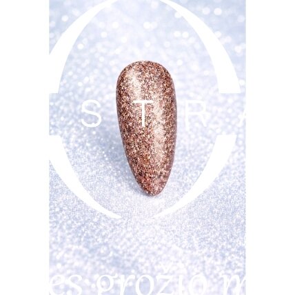 Jelly Gelly Glitter Champagne Witch Gel Polish, 12ml – blizgus gelinis lakas (Be TPO) 2