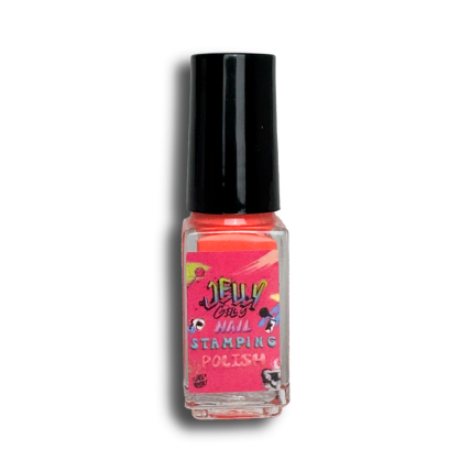 Jelly Gelly Nail štampavimo lakas Neon Coral 5 ml Jelly Gelly Nail štampavimo lakas Neon Coral 5 ml