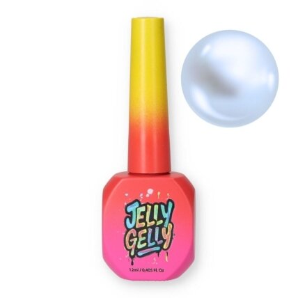 Jelly Gelly Top Coat Blue Pearl (No Wipe), 12ml Be HEMA/TPO – melsvas perlamutrinis viršutinis sluoksnis
