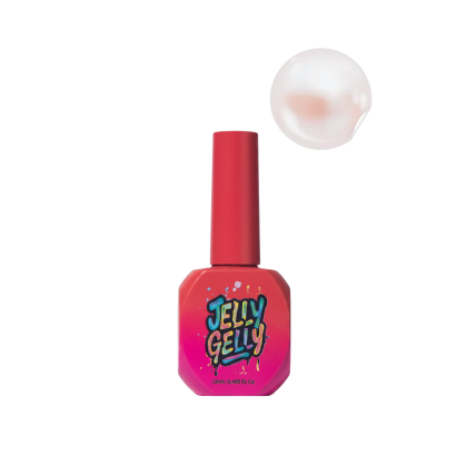 Jelly Gelly Top Coat Rose Pearl (No Wipe), 12ml Be HEMA/TPO – perlamutrinis rožinis viršutinis sluoksnis