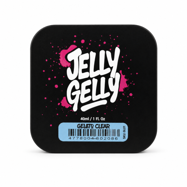 Jelly Gelly clear gel Gelato, 40ml – stovintis statybinis gelis (TPO/HEMA FREE) Jelly Gelly clear gel Gelato, 40ml – stovintis statybinis gelis (TPO/HEMA FREE)