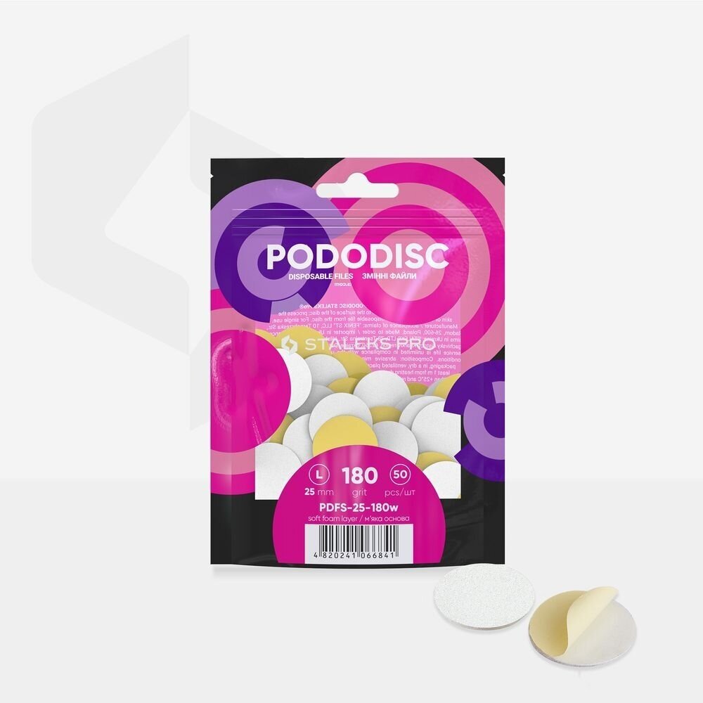Staleks PODODISC L EXPERT papildymas, paminkštintas 180 grit (50vnt) Staleks PODODISC L EXPERT papildymas, paminkštintas 180 grit (50vnt)