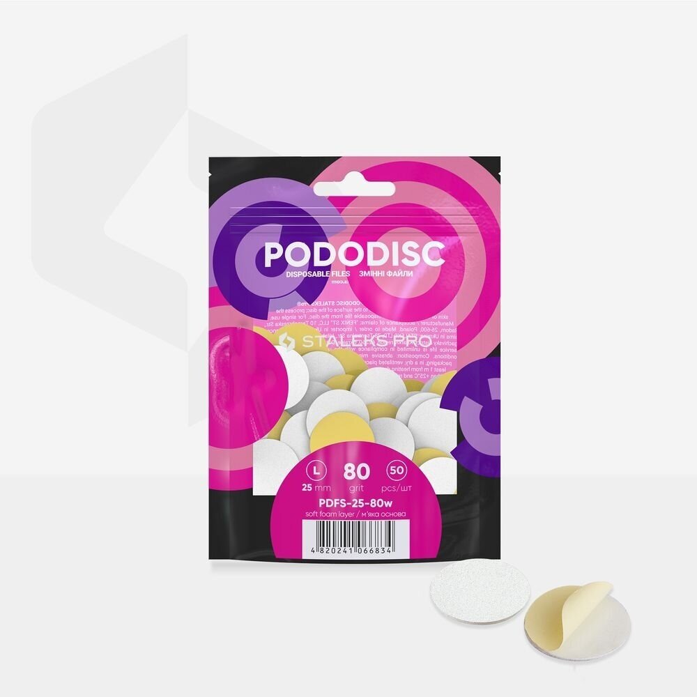 Staleks PODODISC L EXPERT papildymas, paminkštintas 80 grit (50vnt) Staleks PODODISC L EXPERT papildymas, paminkštintas 80 grit (50vnt)