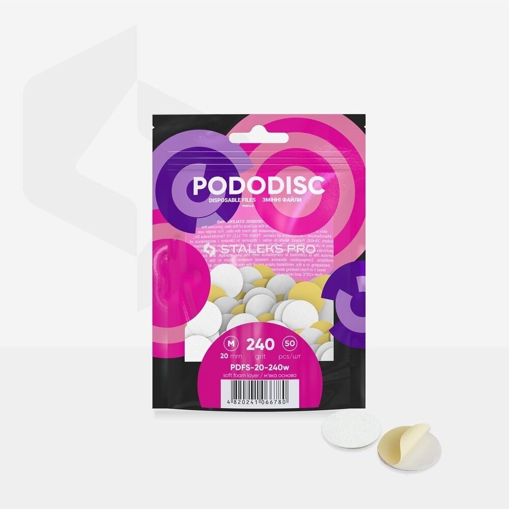 Staleks PODODISC M EXPERT papildymas, paminkštintas 240 grit (50vnt)