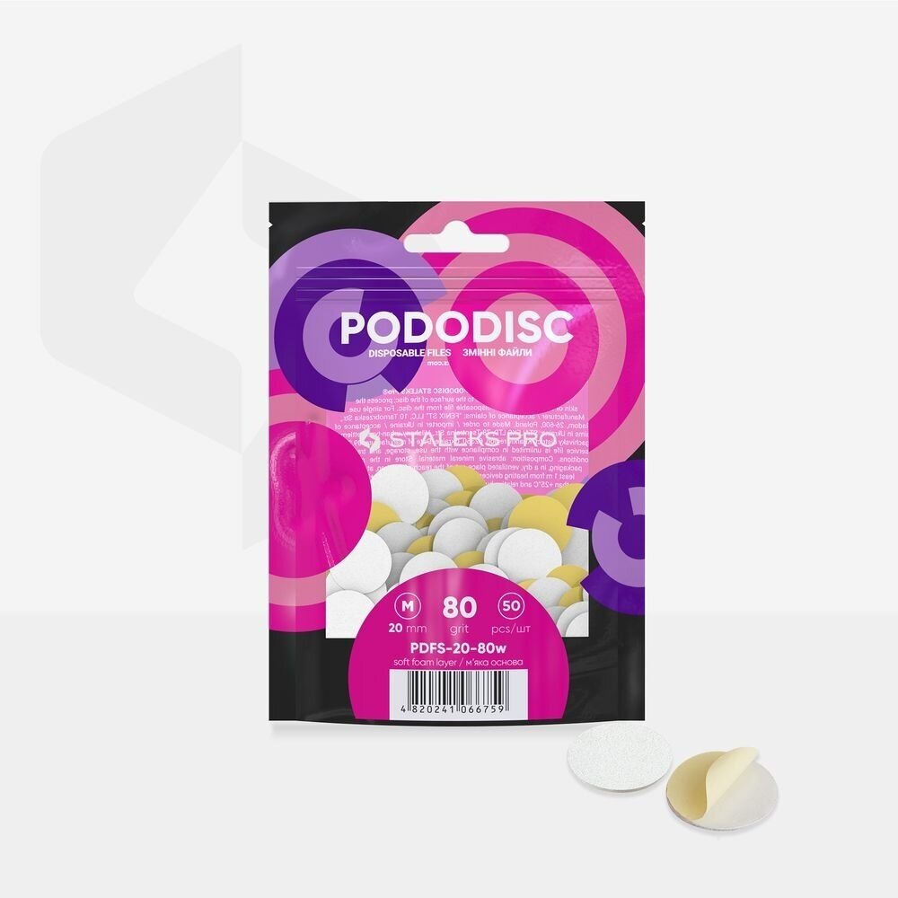 Staleks PODODISC M EXPERT papildymas, paminkštintas 80grit (50vnt)