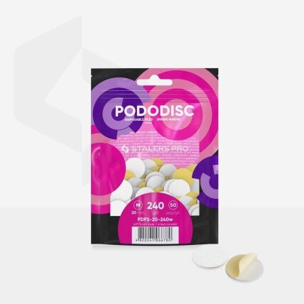 Staleks PODODISC M EXPERT papildymas, paminkštintas 240 grit (50vnt) Staleks PODODISC M EXPERT papildymas, paminkštintas 240 grit (50vnt)
