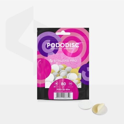 Staleks PODODISC M EXPERT papildymas, paminkštintas 80grit (50vnt) Staleks PODODISC M EXPERT papildymas, paminkštintas 80grit (50vnt)