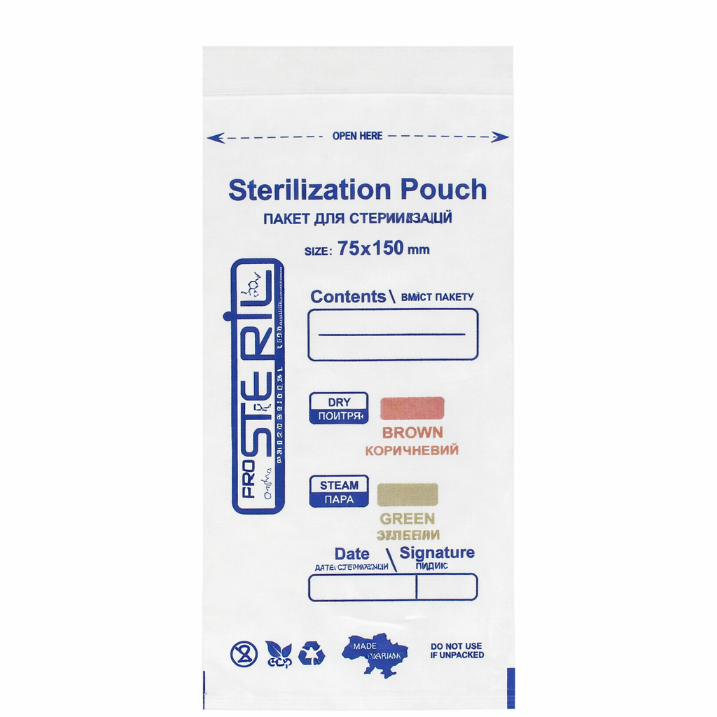 ProSteril sterilizacijos vokai 75×150 mm balti be vidinių indikatorių. (100vnt.) ProSteril sterilizacijos vokai 75×150 mm balti be vidinių indikatorių. (100vnt.)