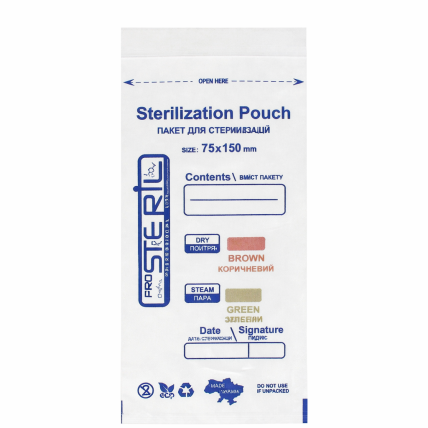 ProSteril sterilizacijos vokai 75×150 mm balti be vidinių indikatorių. (100vnt.) ProSteril sterilizacijos vokai 75×150 mm balti be vidinių indikatorių. (100vnt.)