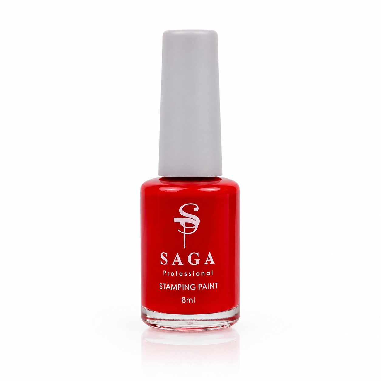 Saga Stamping Paint Nr. 28 – Ryškiai raudonas štampavimo lakas 8 ml