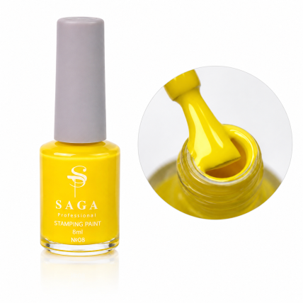Saga Stamping Paint Nr. 08 – Geltoni dažai štampavimui 8 ml 1 Saga Stamping Paint Nr. 08 – Geltoni dažai štampavimui 8 ml 1