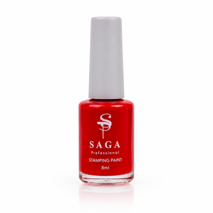 Saga Stamping Paint Nr. 28 – Ryškiai raudonas štampavimo lakas 8 ml Saga Stamping Paint Nr. 28 – Ryškiai raudonas štampavimo lakas 8 ml