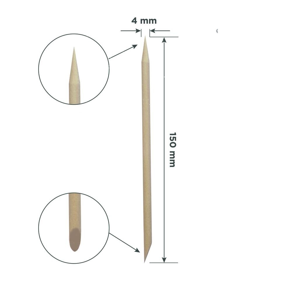 Staleks Pro Expert medinės apelsinmedžio lazdelės manikiūrui 150 mm, 100 vnt. 1