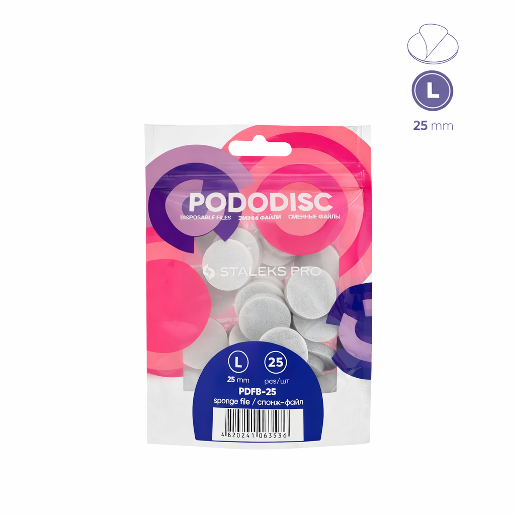 Staleks Pododisc PRO poliruoklių papildymas L - 25 vnt.