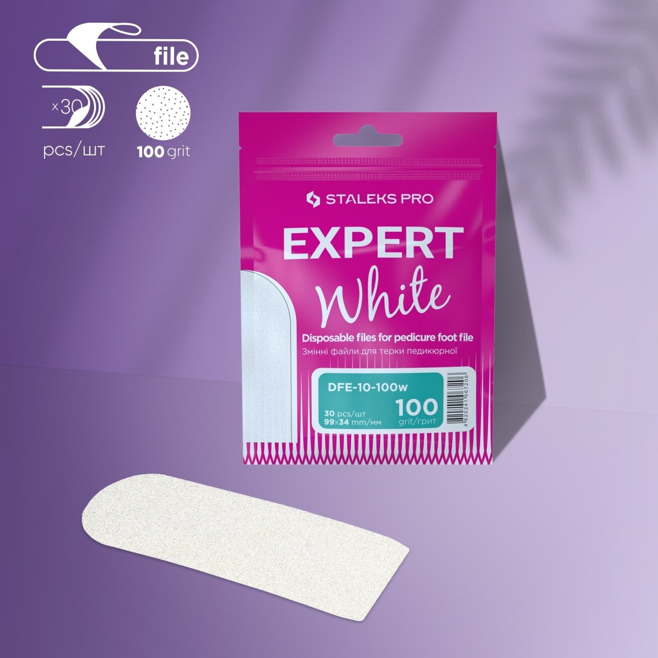 Staleks Pro Expert 10 lipnūs abrazyvai pedikiūro dildei (pemzai) 100 grit, 30 vnt. 1