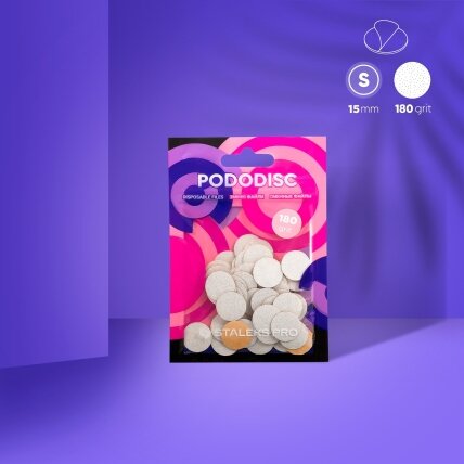STALEKS keičiami abrazyvai su putų sluoksniu PODODISC EXPERT S, 15 mm, 180 gritų, 50 vnt. 2 STALEKS keičiami abrazyvai su putų sluoksniu PODODISC EXPERT S, 15 mm, 180 gritų, 50 vnt. 2
