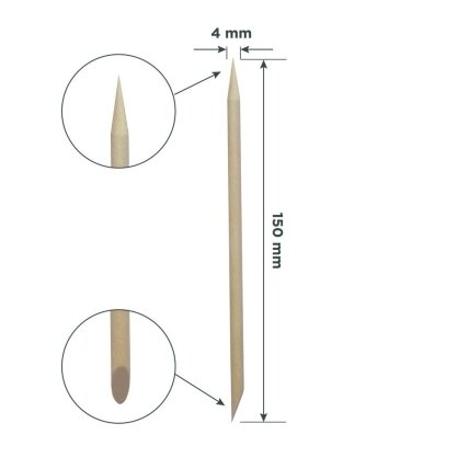 Staleks Pro Expert medinės apelsinmedžio lazdelės manikiūrui 150 mm, 100 vnt. 1