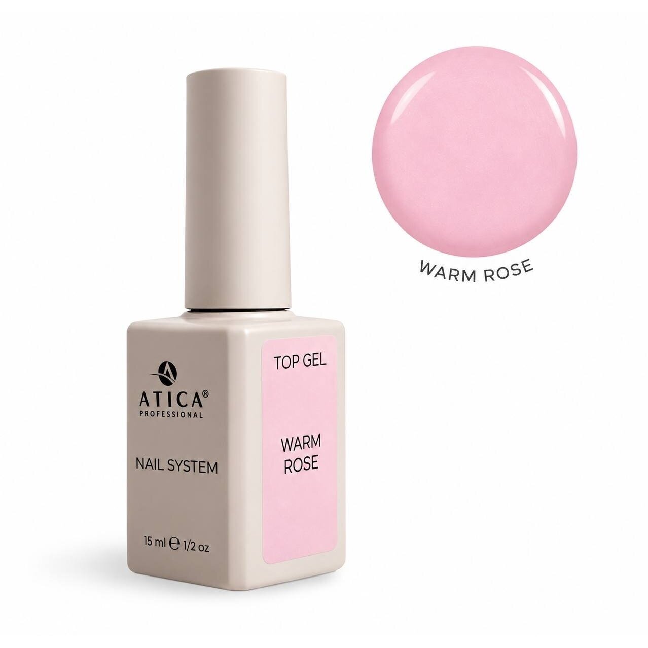 Viršutinis gelinio lakavimo sluoksnis Top Warm Rose Coat, 15 ml Viršutinis gelinio lakavimo sluoksnis Top Warm Rose Coat, 15 ml