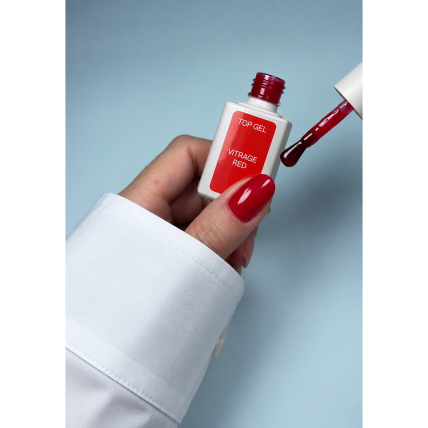 Viršutinis gelinio lakavimo sluoksnis Top Vintage Red Coat, 15 ml 2 Viršutinis gelinio lakavimo sluoksnis Top Vintage Red Coat, 15 ml 2
