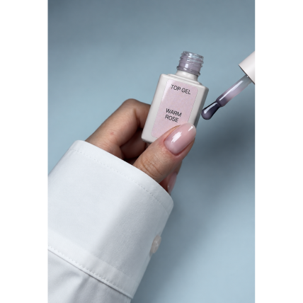 Viršutinis gelinio lakavimo sluoksnis Top Warm Rose Coat, 15 ml 2 Viršutinis gelinio lakavimo sluoksnis Top Warm Rose Coat, 15 ml 2